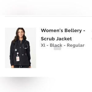 FIGS- Women's Black Scrub Jacket